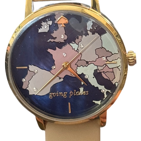 Kate Spade | Women's Gold and Pink Map Watch - Picture 2 of 6